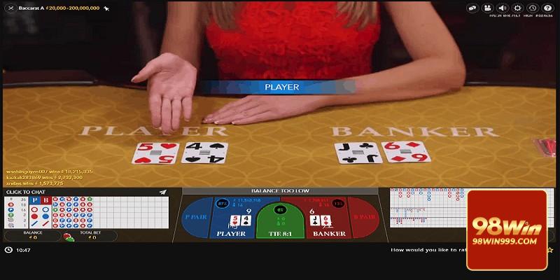 Tỷ lệ trả thưởng đối với từng cửa cược Baccarat live