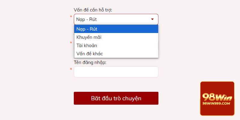 Vui lòng cung cấp vấn đề & tên đăng nhập để được hỗ trợ kịp thời